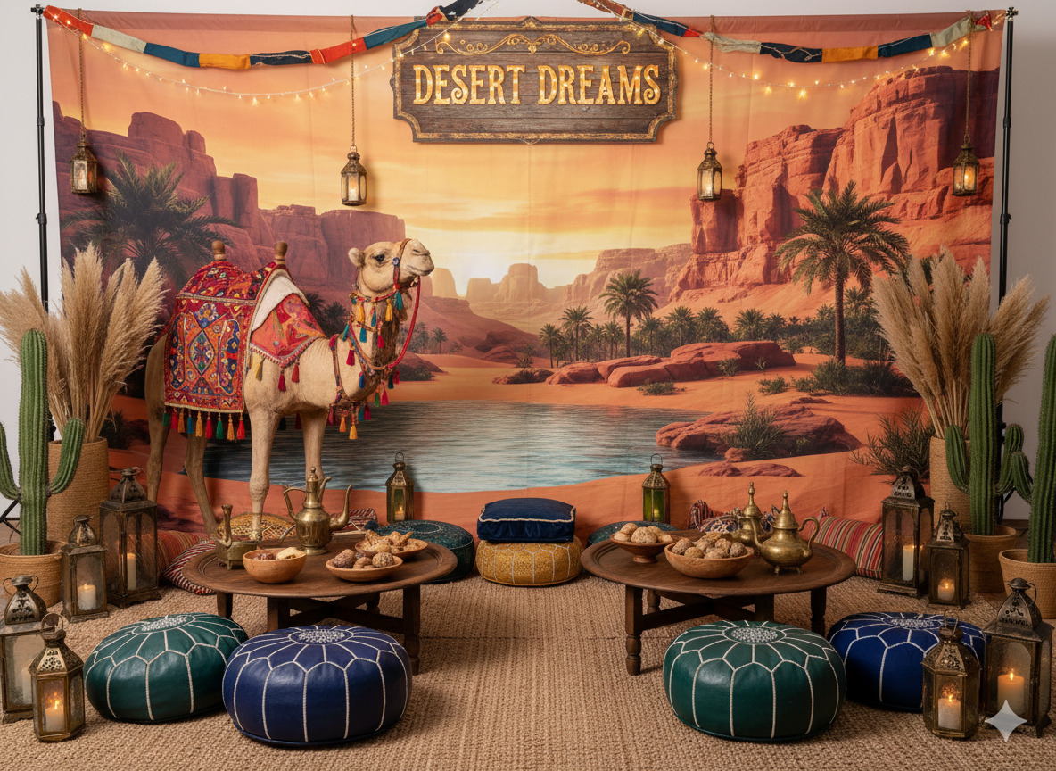 Custom photo backdrop with props and styling